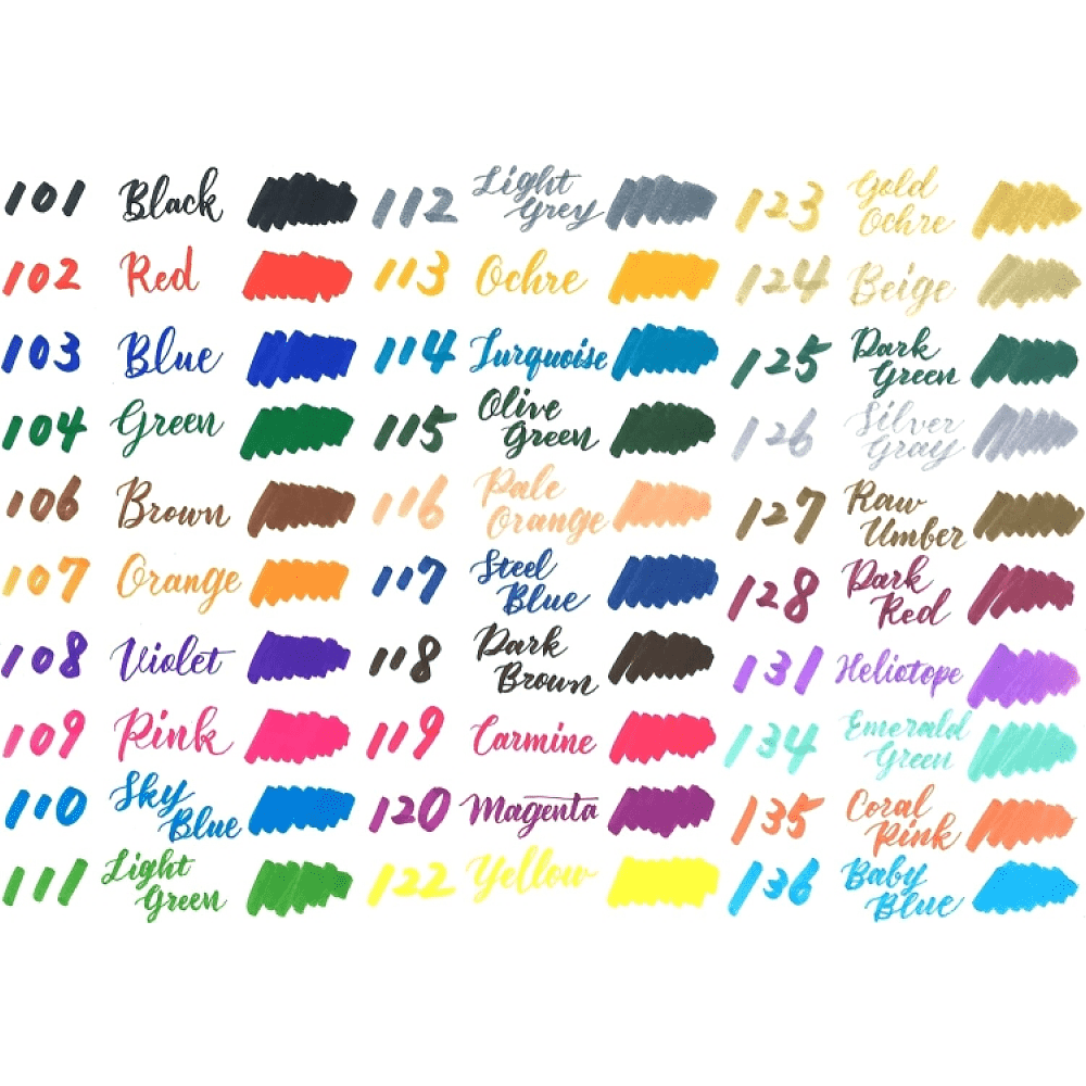 Маркер-кисть "Brush Sign pen twin", 24 шт - 4