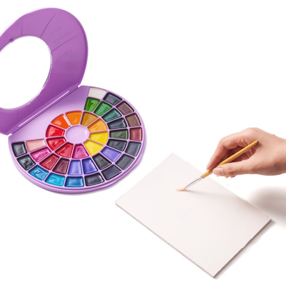 Краски акварельные "Himi", набор, 38 цветов, фиолетовый футляр - 8