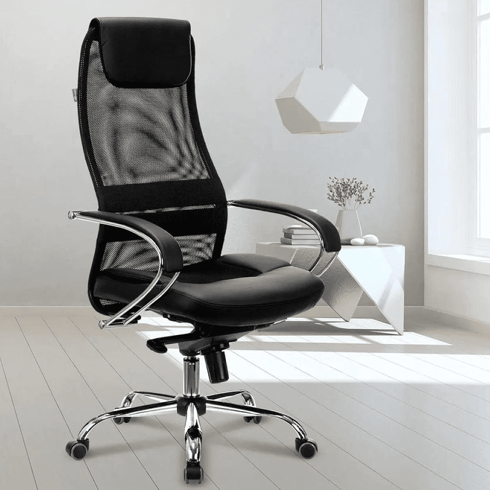 Кресло для руководителя Бюрократ "CH-609SL", экокожа, сетка, металл, черный - 6