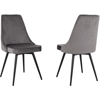 Стул Бюрократ "CH-K4_SP_2" ткань, темно-серый, металл, комплект 2 штуки, с поворотным механизмом