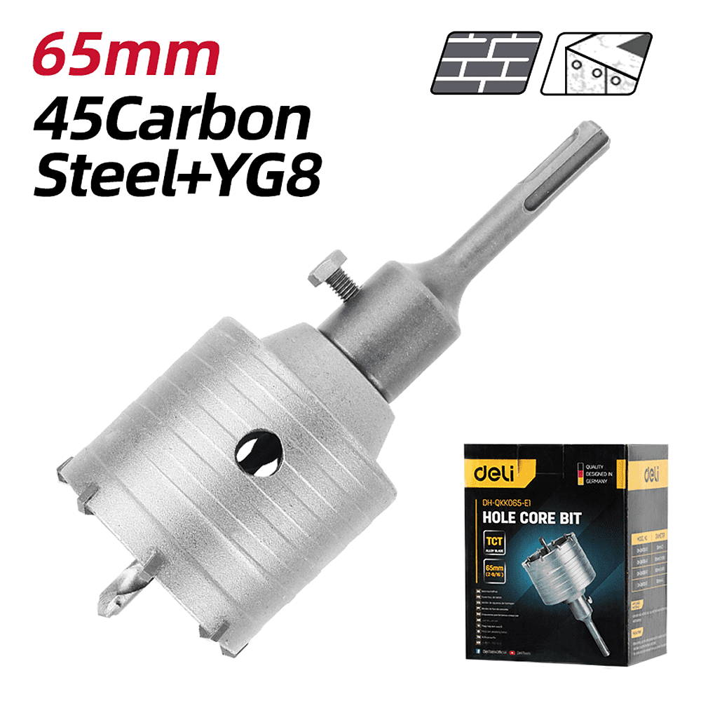 Коронка по бетону Deli YS EDH-QKK065-E1, 65 x 220 мм, SDS-PLUS - 4