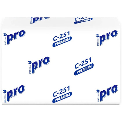 Салфетки бумажные PROtissue, 16х21см, 2 слоя, белый, 200 листов, 100% целлюлоза