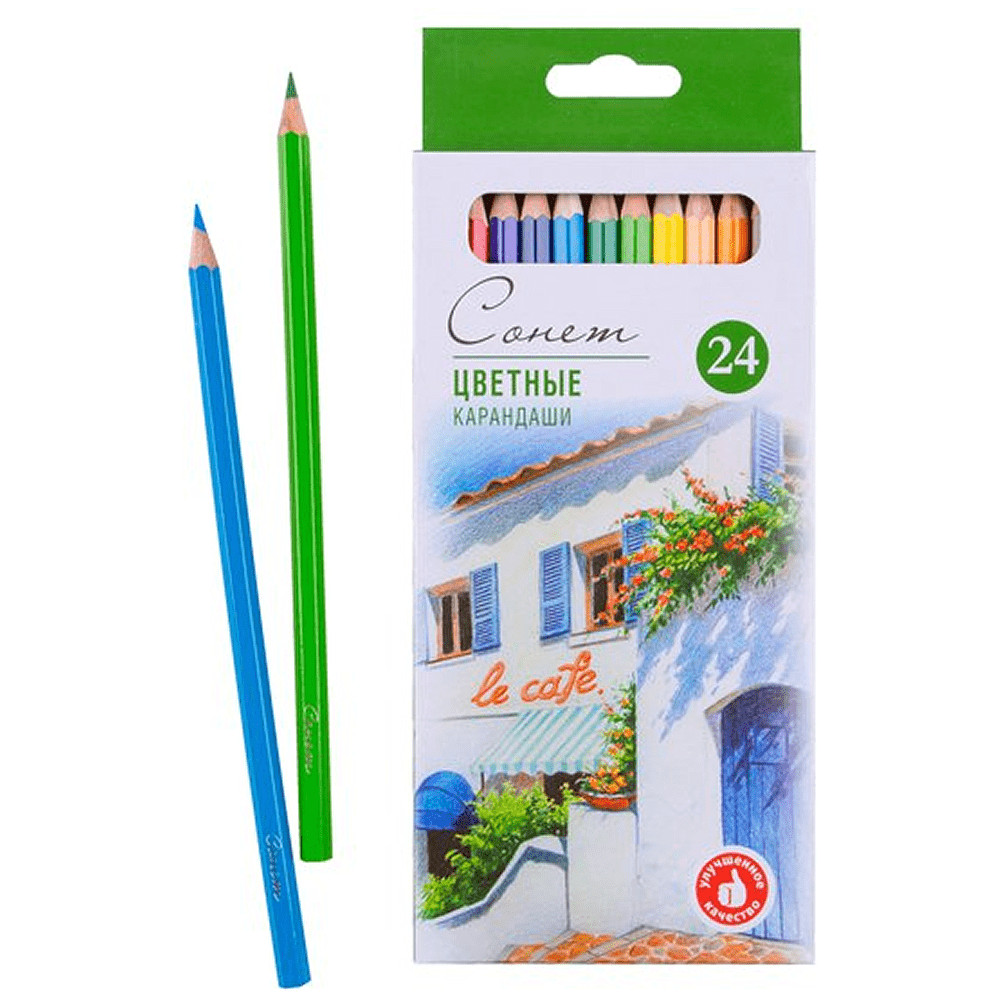 Набор цветных карандашей "Сонет", 24 цвета - 3