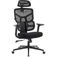 Кресло эргономичное EVERPROF Omega, Black, сетка, черный, металл, корпус черный