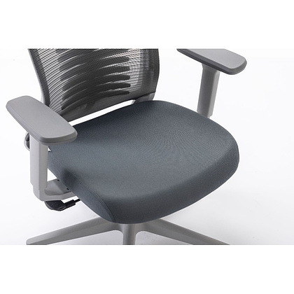 Кресло для руководителя EVOLUTION "FISHBONES", ткань, сетка, пластик, серый - 17