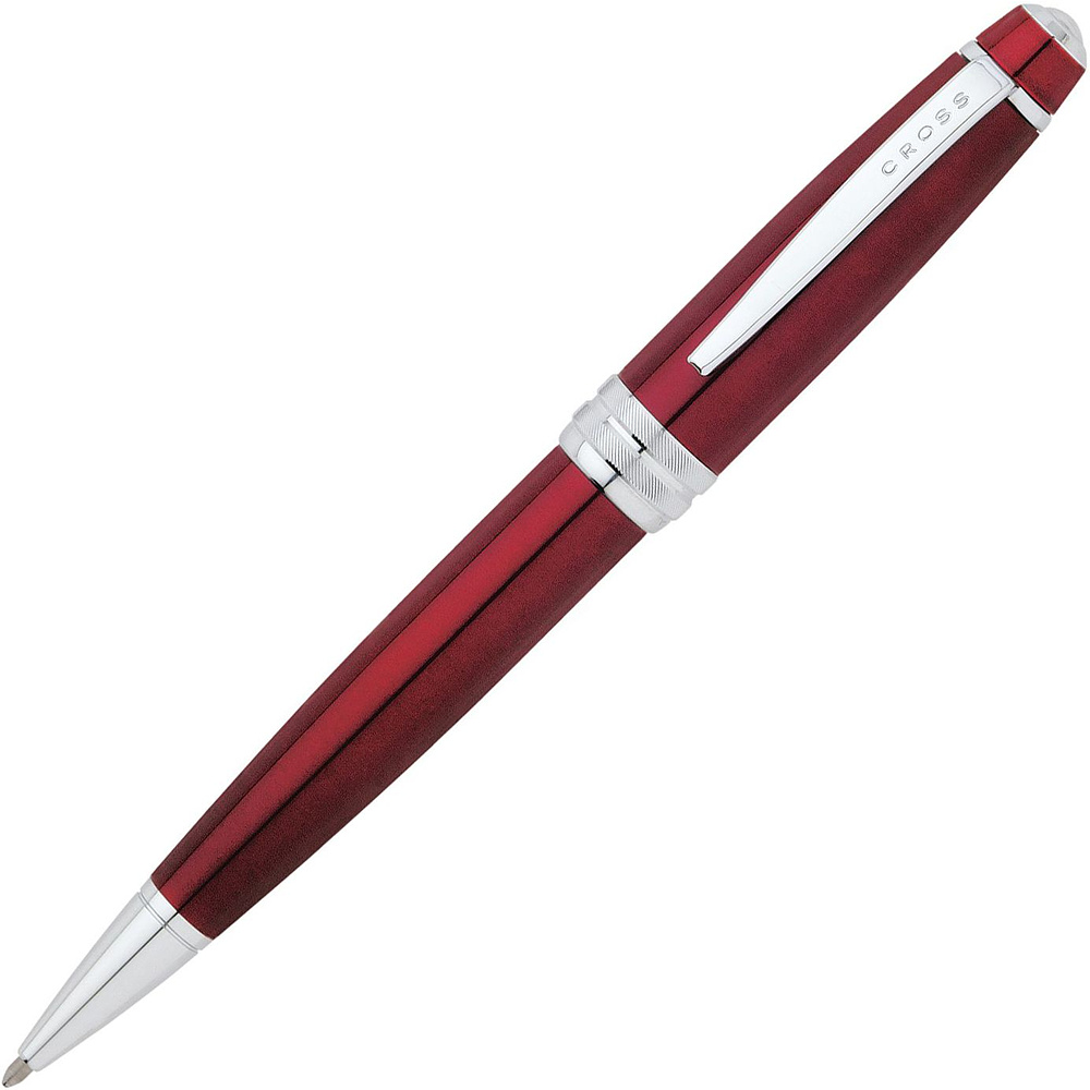 Ручка шариковая автоматическая "Cross Bailey Red Lacquer", 0.7 мм, красный, серебристый, стерж. черный