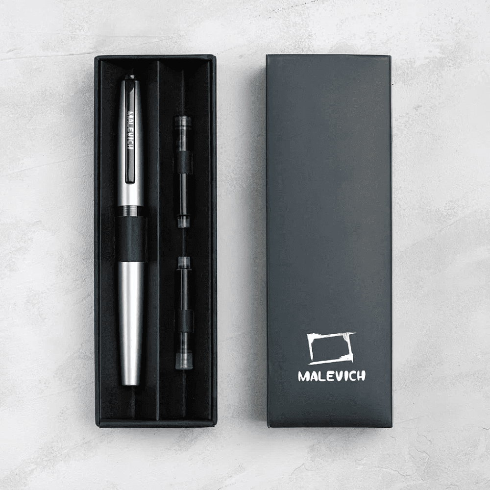 Ручка перьевая EF "Малевичъ", металл, с конвертером, набор два картриджа, бирюзовый перламутр - 6