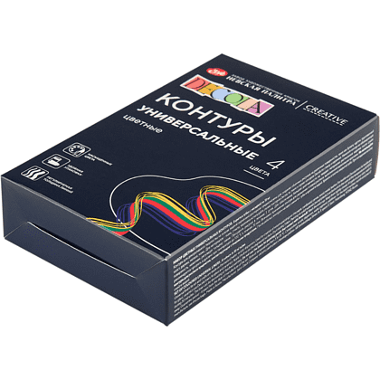 Контур акриловый универсальный "Декола classic", набор 4 цветов, 18 мл, тубы - 3