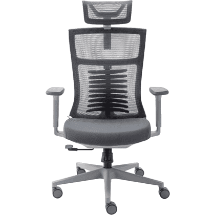 Кресло для руководителя EVOLUTION "FISHBONES", ткань, сетка, пластик, серый