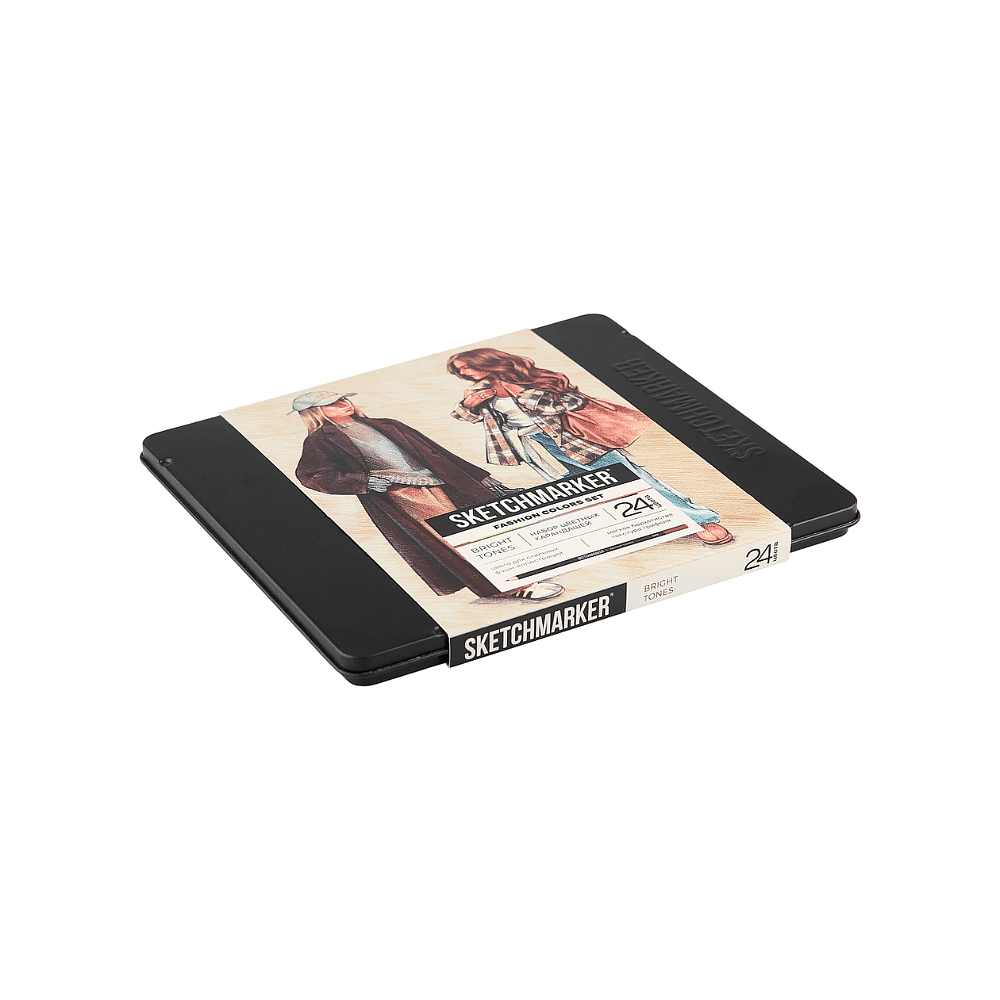 Цветные карандаши акварельные "Sketchmarker Мода", набор 24 цвета, жестяной пенал - 3