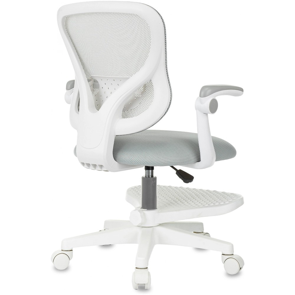 Кресло детское Бюрократ Burokids 3, сетка, ткань, пластик, корпус белый, подставка для ног, серый - 5