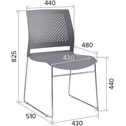 Стул для посетителей EVERPROF Neo пластик, черный - 2