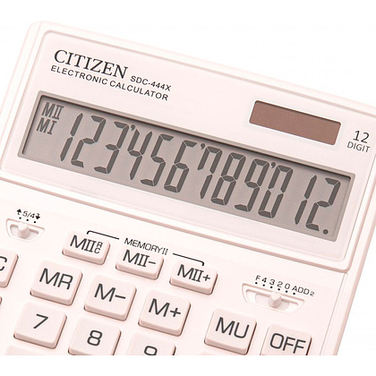 Калькулятор настольный CITIZEN "SDC-444X", 12-разрядный, белый - 3