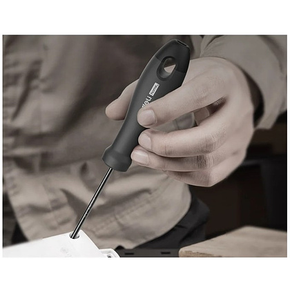 Отвертка Deli HS EHT1105, SL5х100 мм, Soft Touch, черный - 3