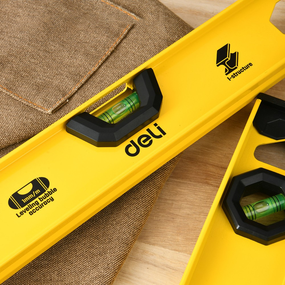 Уровень строительный Deli YS EDL291000G, 1000 мм, рельсовый - 5