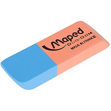 Ластик Maped "Duo-Gom", 1 шт, голубой, розовый, (021513)