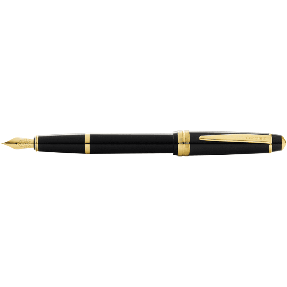 Ручка перьевая F "Bailey Light Polished Black Resin and Gold Tone", черный, золотой - 2