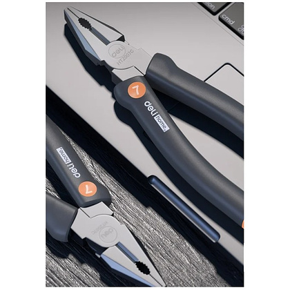 Длинногубцы Deli HS HT2007C, 180 мм, Soft Touch, оранжевый - 5