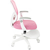 Кресло детское Бюрократ Burokids 3, сетка, ткань, пластик, корпус белый, подставка для ног, розовый - 10