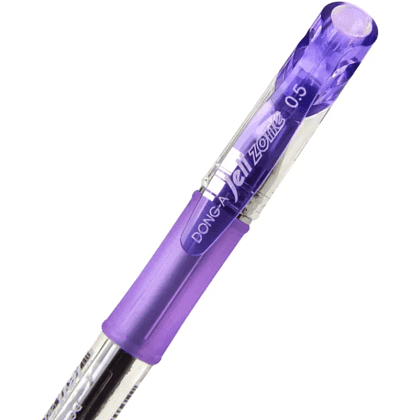 Ручка гелевая "Jell-Zone Standard", 0,5 мм, прозрачный, стерж. фиолетовый - 3