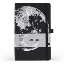 Блокнот "Cosmic moon", А5, 96 листов, линейка, на резинке, черный