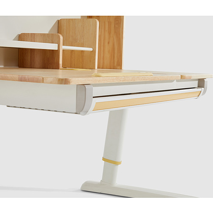 Стол Ergosmart регулируемый Galleon, 1200х700х(520-760) мм, гевея беленая, с книжной полкой - 10