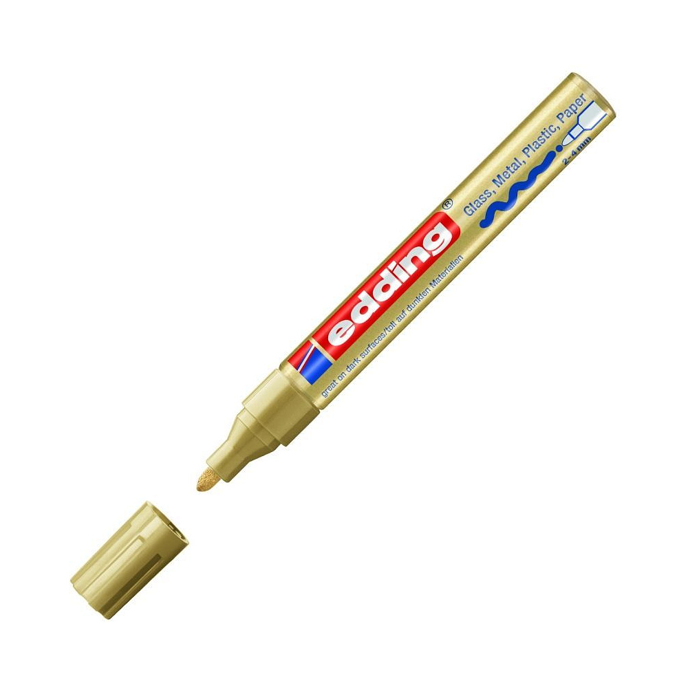 Маркер перманентный на нитрокраске Edding "750", красный - 5