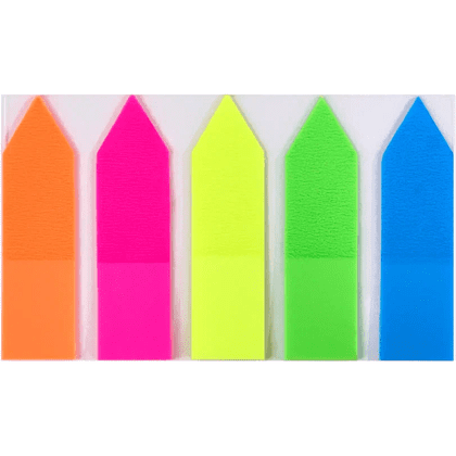 Закладки пластиковые "Yesli:. Arrow", 12х44 мм, 20 штук, ассорти неон - 6