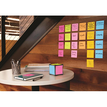Бумага для заметок "Post-it Notes", 76x76 мм, 6x100 листов, розовый неон - 4