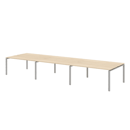 Коллекция Титан Бенч-система на 6 рабочих мест ТН314ТР-3х2+ТН314К-22_ПР, 4200х1450х742, с пропусками для кабеля