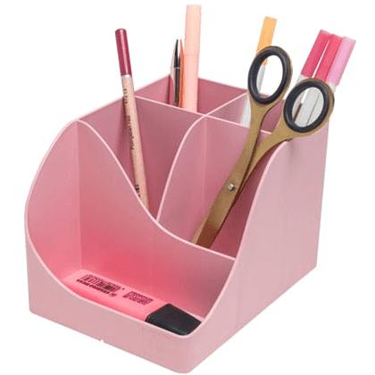 Подставка для ручек "Autentik", пластик, 5 делений, конфетно-розовый