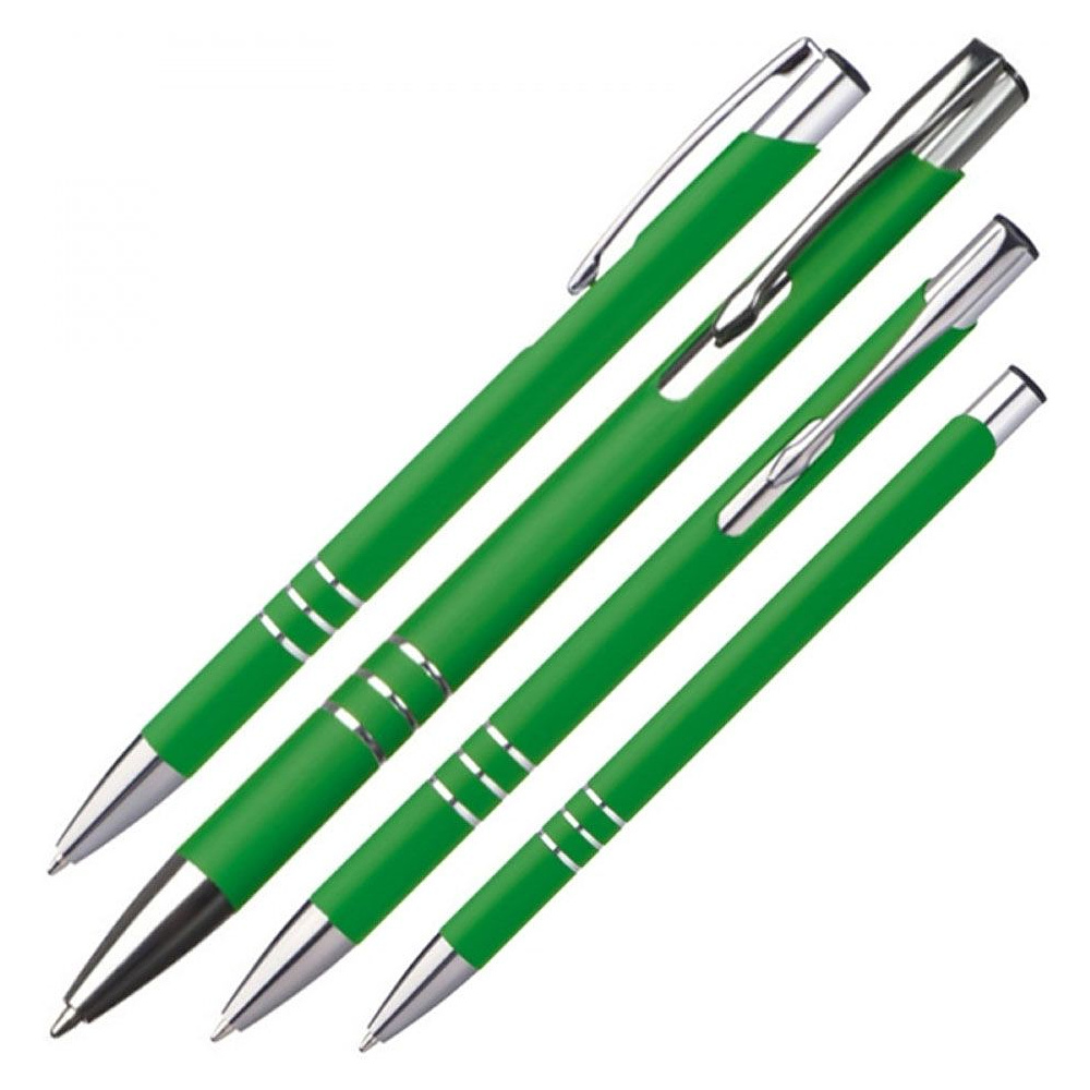 Ручка шариковая автоматическая "New Jersey", 0.7 мм, зеленый, серебристый, стерж. синий - 5