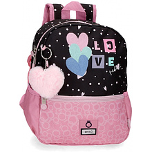 Рюкзак школьный Enso "Love vibes" L, черный, розовый