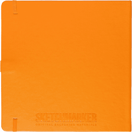 Скетчбук "Sketchmarker", 80 листов, 20x20 см, 140 г/м2, оранжевый неон  - 2