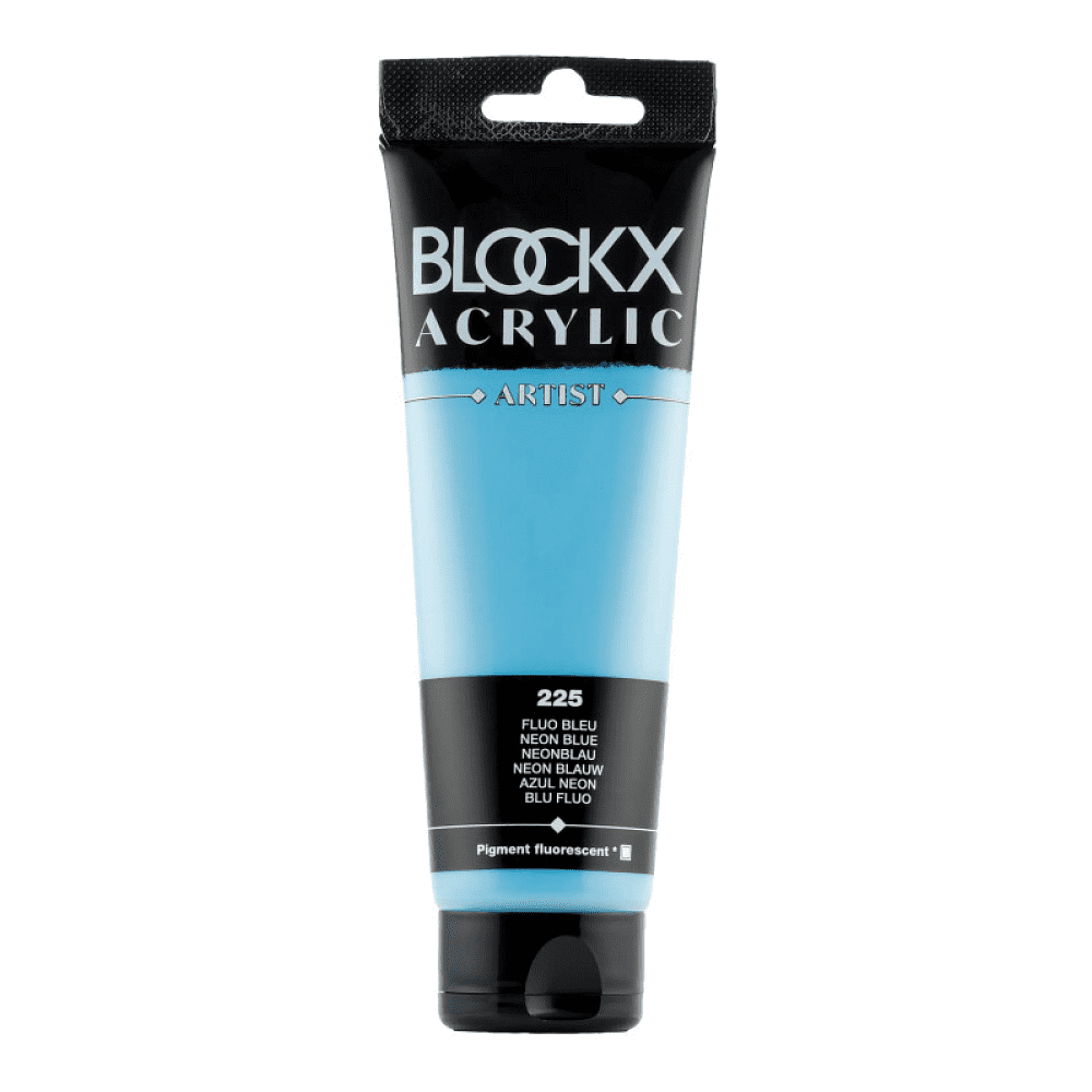 Краски акриловые "Blockx", 225 неоновый голубой, 120 мл