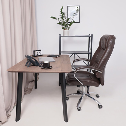 Кресло для руководителя "KING A" поворотное, хром, натуральная кожа, темно-коричневый - 25