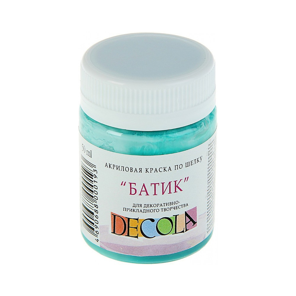 Краска акриловая по шелку перламутровая "Декола", 720 изумрудная, 50 мл., банка