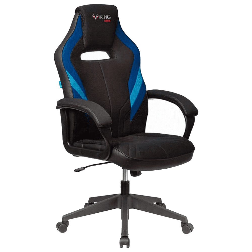 Кресло игровое "Zombie VIKING 3 AERO", текстиль/экокожа, пластик, черный, синий