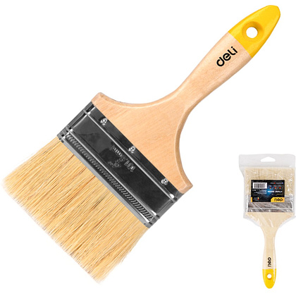 Кисть малярная "Deli" плоская, 4"  - 2