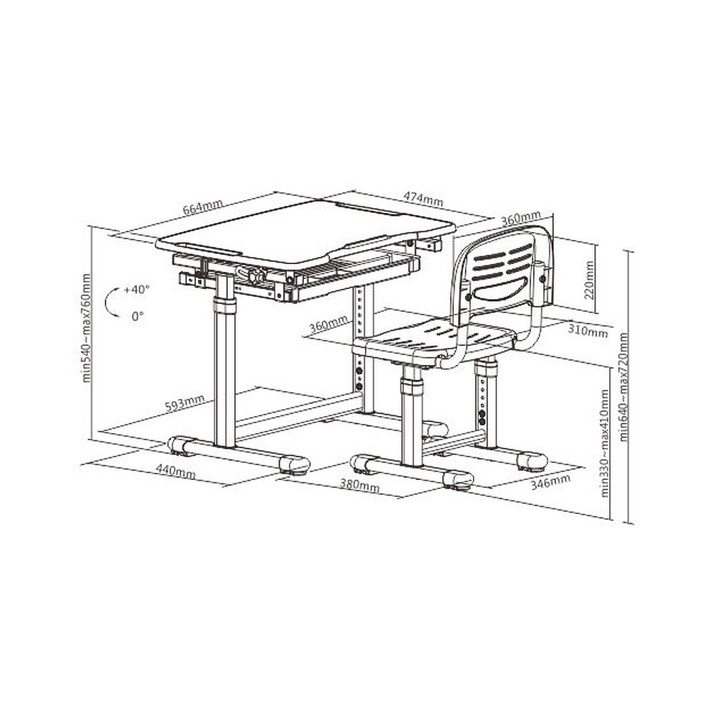 Комплект Ergosmart ученический Smart B207EDU: комплект мебели (парта и стул) B207EDU - 8