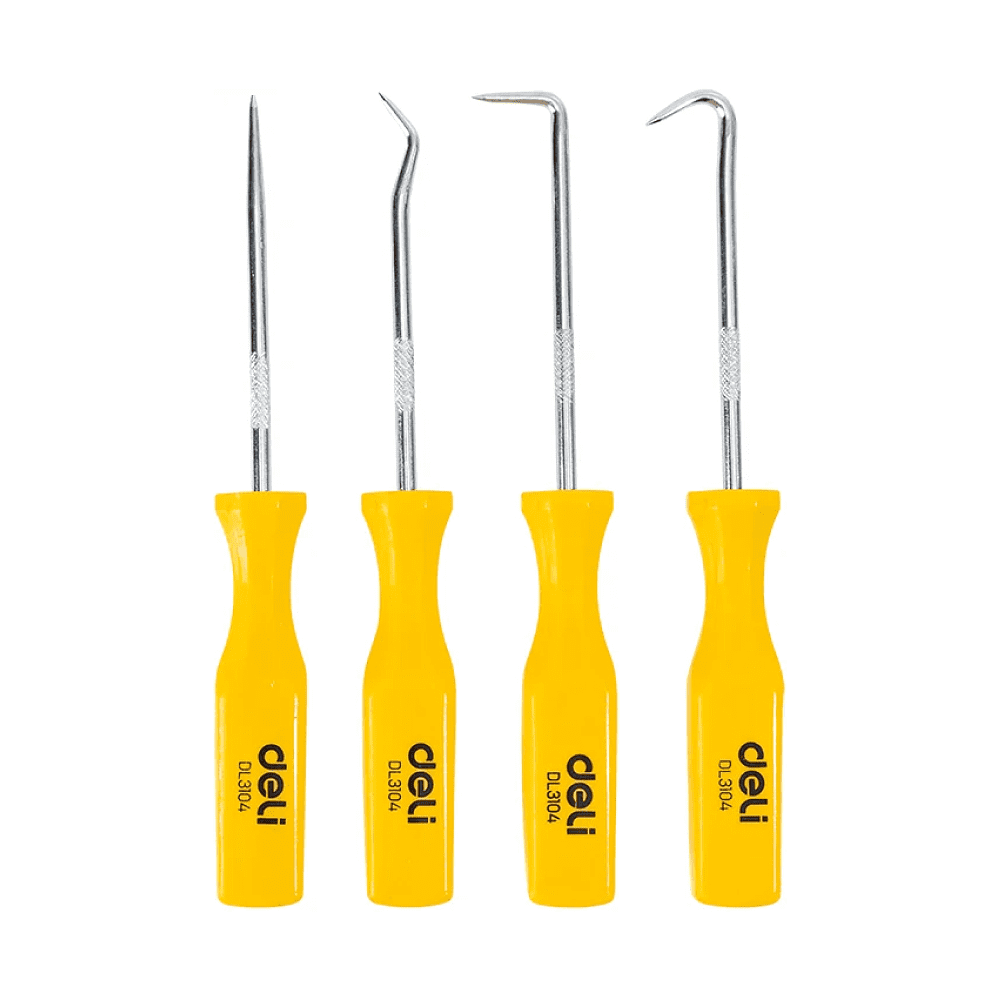 Набор крючков для слесарных работ Deli YS EDL3104, 4 шт, пластиковая рукоятка