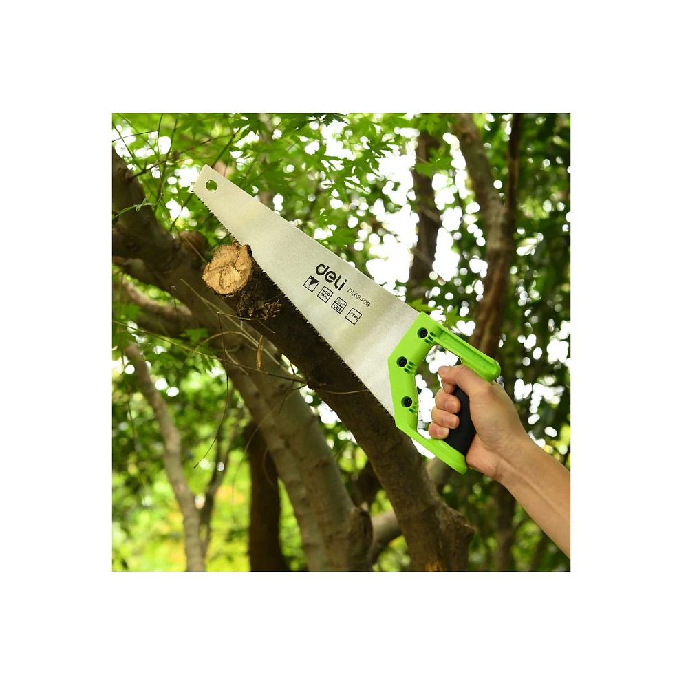 Ножовка Deli GS EDL6840B по дереву, 7 TPI, 400 мм, черный, зеленый - 2