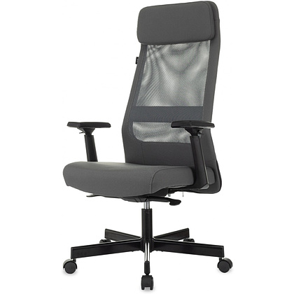 Кресло для руководителя Бюрократ T-995, ткань, сетка, серый, металл черный - 3