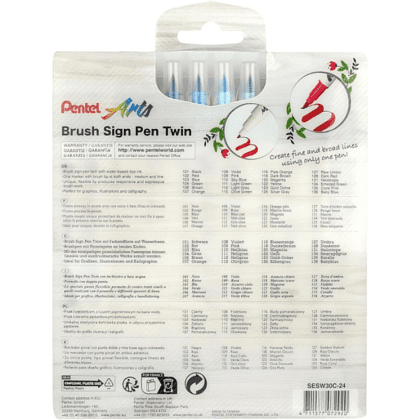Маркер-кисть "Brush Sign pen twin", 24 шт - 3