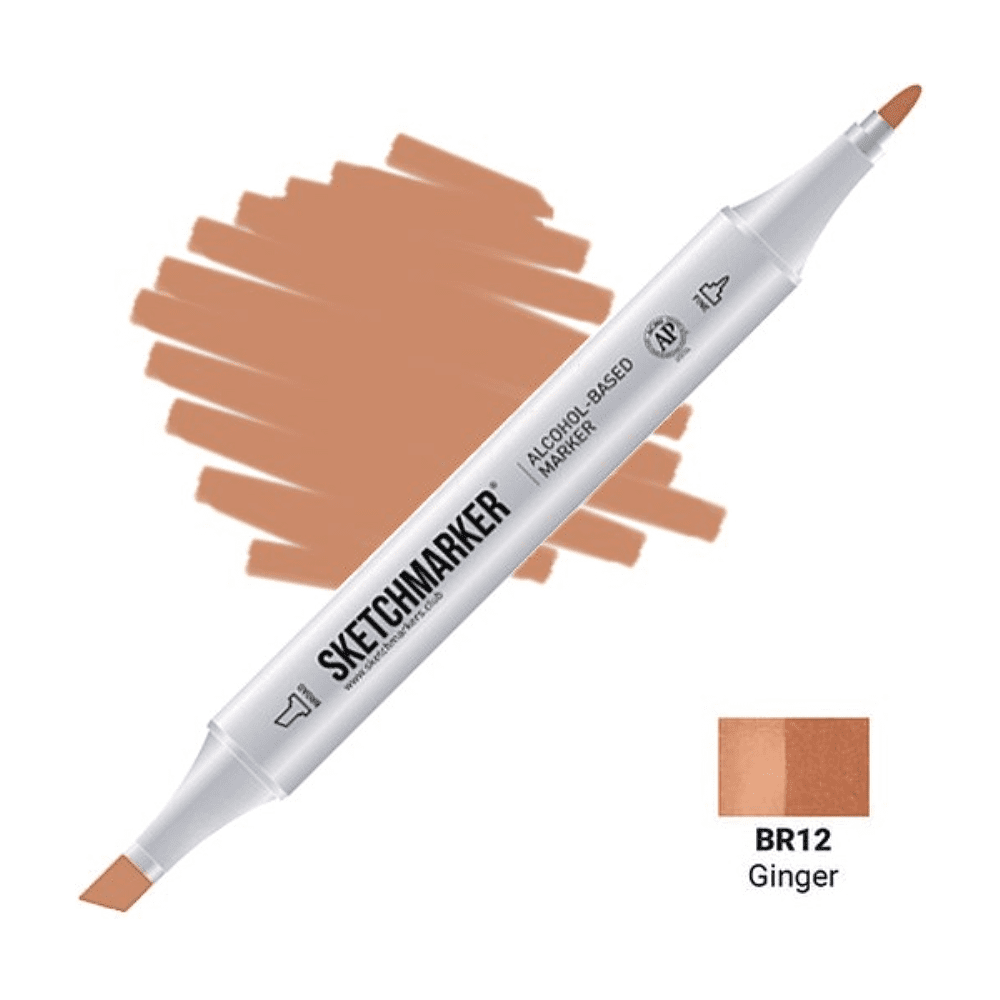 Маркер перманентный двусторонний "Sketchmarker", BR12 имбирь