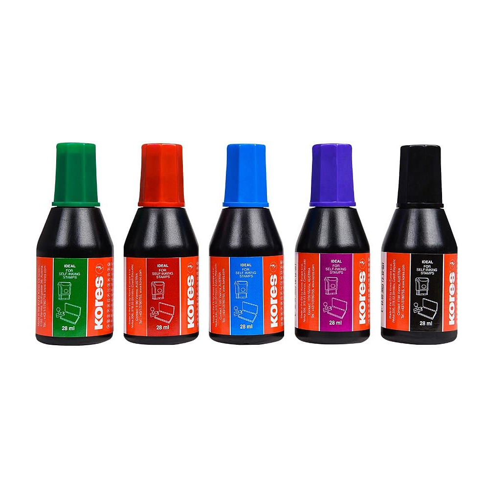 Краска штемпельная "Kores", 28 мл, синий - 2