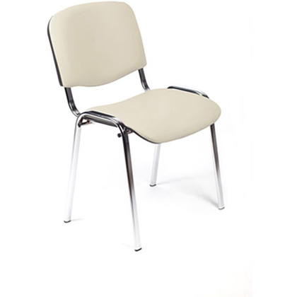 Стул для посетителей "Iso", кожзам, металл, бежевый