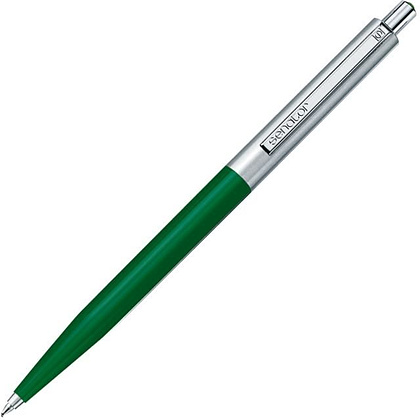 Ручка шариковая автоматическая "Senator Point Metal", 1.0 мм, темно-зеленый, серебристый, стерж. синий
