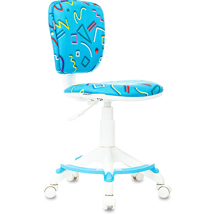 Кресло детское "Бюрократ CH-W204/F", ткань, пластик, голубой Sticks 06