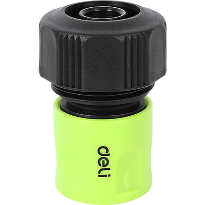 Соединитель-коннектор для шлангов Deli GS EDL8795, 3/4", быстросъемный, черный, зеленый
